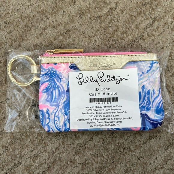 Lilly Pulitzer ID Case Keychain Wallet with Zipper - Picture 1 of 6
